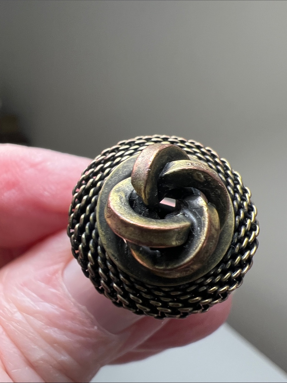 Vintage Brass Knot Statement Ring
